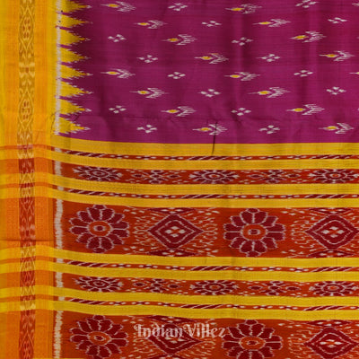 Magenta Red Mayur Chandrika Khandua Silk Saree