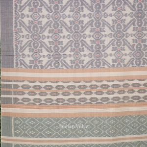 Cement Gray Sambalpuri Cotton Saree