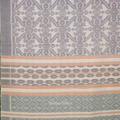 Cement Gray Sambalpuri Cotton Saree