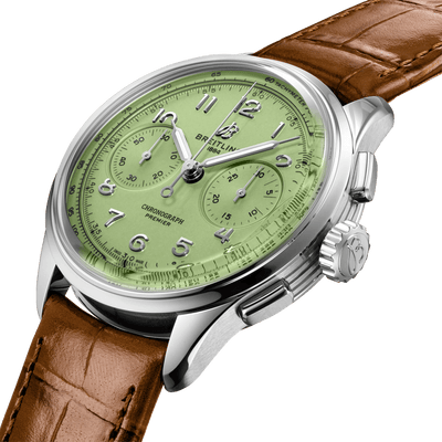 Breitling Premier B09 Chronograph Mint Green Dial Men 40mm
