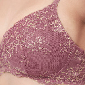 Lace Delight Padded Wirefree Bra - Messa Rose