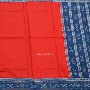Blue Red Pasapali Sambalpuri Cotton Dress set with Dupatta