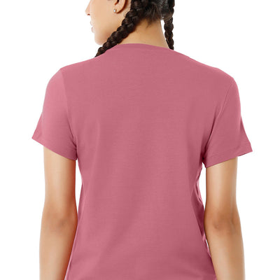 Essential Basic Short Sleeve Round Neck T-Shirt - Heather Rose