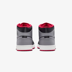 Jordan | AIR JORDAN 1 MID  { BLACK/CEMENT GREY-FIRE RED-WHITE