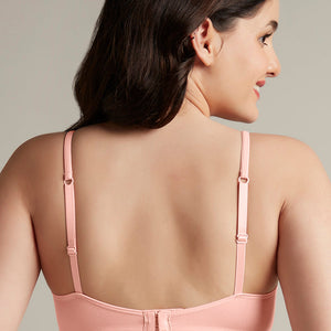 Daily Support Non Padded Non-Wired Cotton Bra - Impatiens Pink