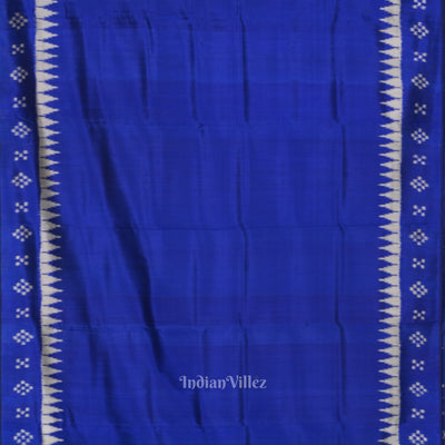 Indigo Blue Pasapali Border Odisha Ikat Contemporary Silk Saree