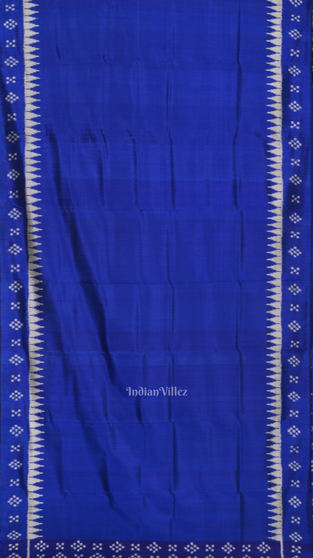 Indigo Blue Pasapali Border Odisha Ikat Contemporary Silk Saree