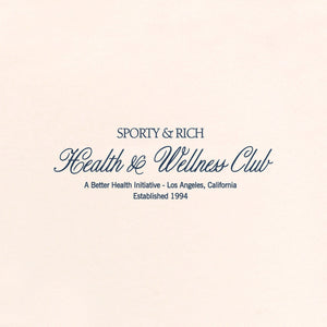 SPORTY & RICH | H&W CLUB T-SHIRT { CREAM/NAVY