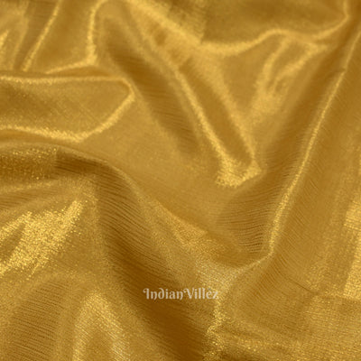Golden Yellow Pure Kanjivaram Tissue Silk Saree