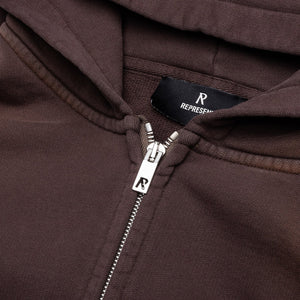 Represent | MASKING TAPE INITIAL ZIP HOODIE { CEDAR