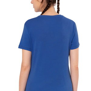 Essential Basic Short Sleeve Round Neck T-Shirt - Lazuli Blue