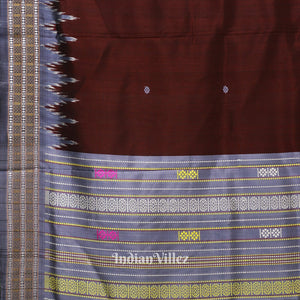 Deep Maroon Single Flower Motif Siminoi Silk Saree