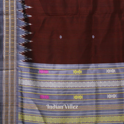 Deep Maroon Single Flower Motif Siminoi Silk Saree