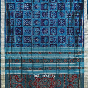 Blue Odisha Ikat Sambalpuri Silk Saree