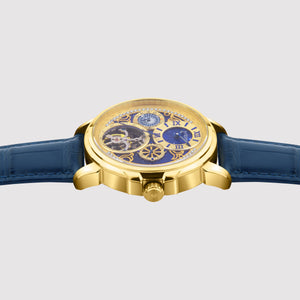 Aquatica Men Automatic Blue Dial Multi-Function Leather Watch 274-L20507