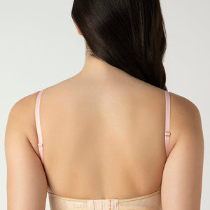 Femme Lace Padded Non-Wired Longline Bra - Dusty Pink