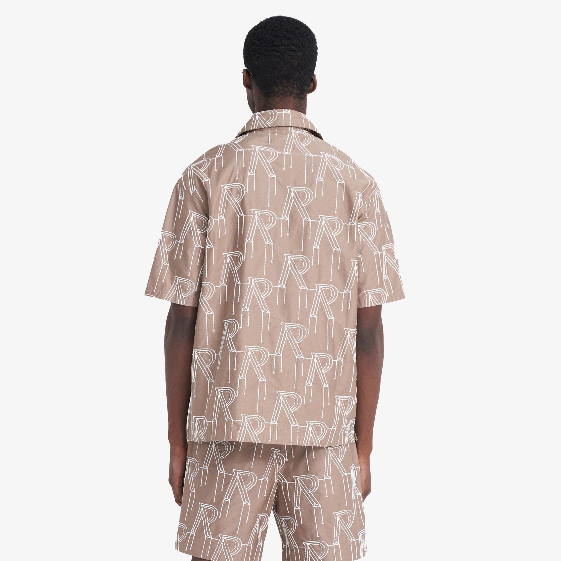 REPRESENT | EMBROIDERED INITIAL OVERSHIRT { WASHED TAUPE