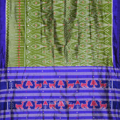 Green Blue Cambodian Inspired Designer Contemporary Silk Saree