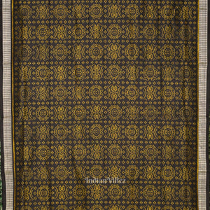 Exclusive Black Jhoti Theme Odisha Handloom Sambalpuri Silk Saree