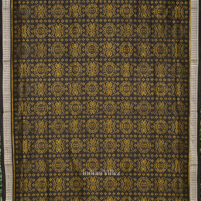 Exclusive Black Jhoti Theme Odisha Handloom Sambalpuri Silk Saree