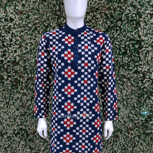 Blue Pasapali Odisha Ikat Cotton Kurta for Men