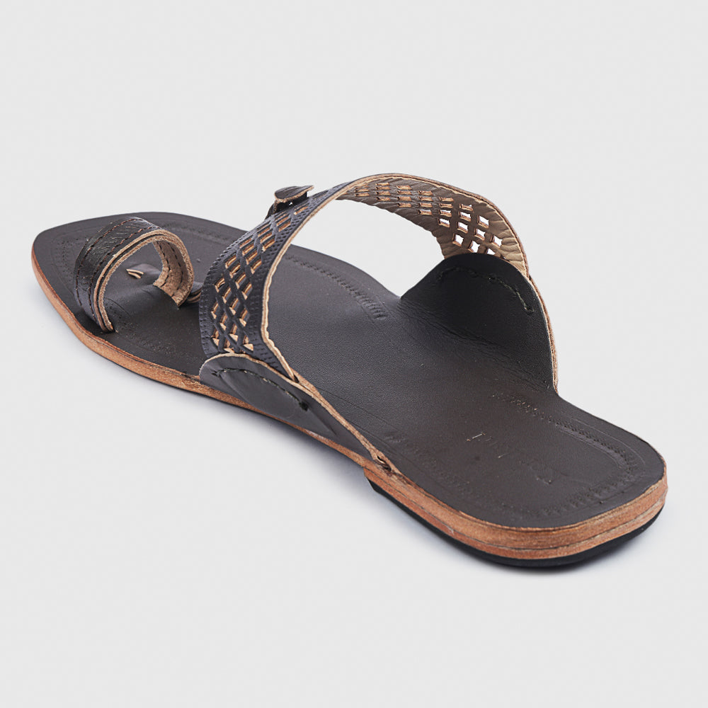 Brown Handstitched Leather Kolhapuri Men Slipper