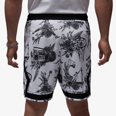 JORDAN | SPORT DRI-FIT PRINTED DIAMOND SHORTS { WHITE/BLACK/BLACK