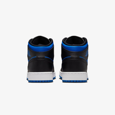 Jordan | AIR JORDAN 1 MID  { BLACK/ROYAL BLUE-BLACK-WHITE