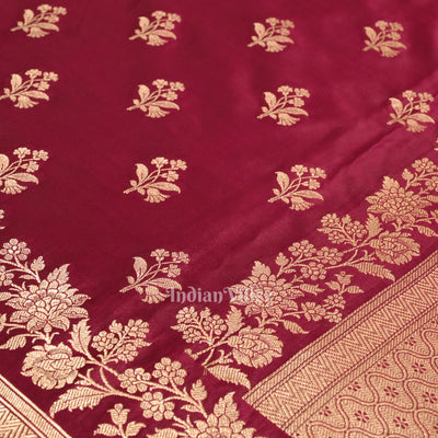 Authentic Magenta Pink Mashru Sain Silk Banarasi Saree