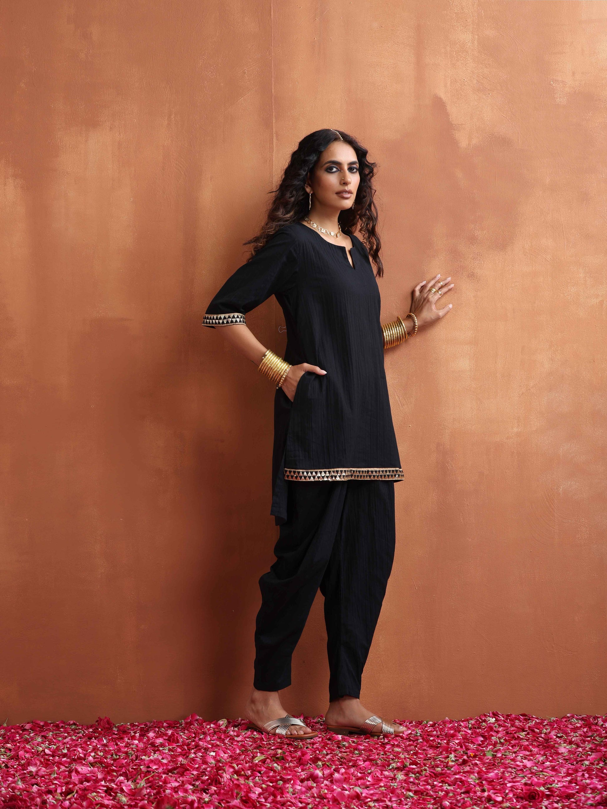 trueBrowns Black Cotton Co-ord Set