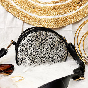 Black - Kavita Banarasi Silk Sling Bag