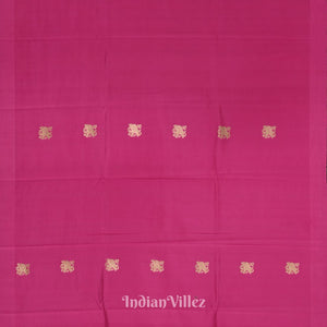 Rani Pink Pure Katan Banarasi Silk Saree With Elephant Motif