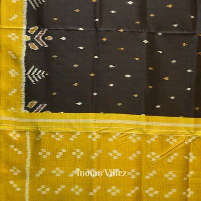 Black Yellow Pasapali Border Contemporary Silk Saree