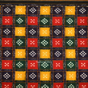 Multi Color Pasapali Odisha Ikat Sambalpuri Dress Set & Dupatta
