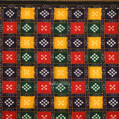 Multi Color Pasapali Odisha Ikat Sambalpuri Dress Set & Dupatta
