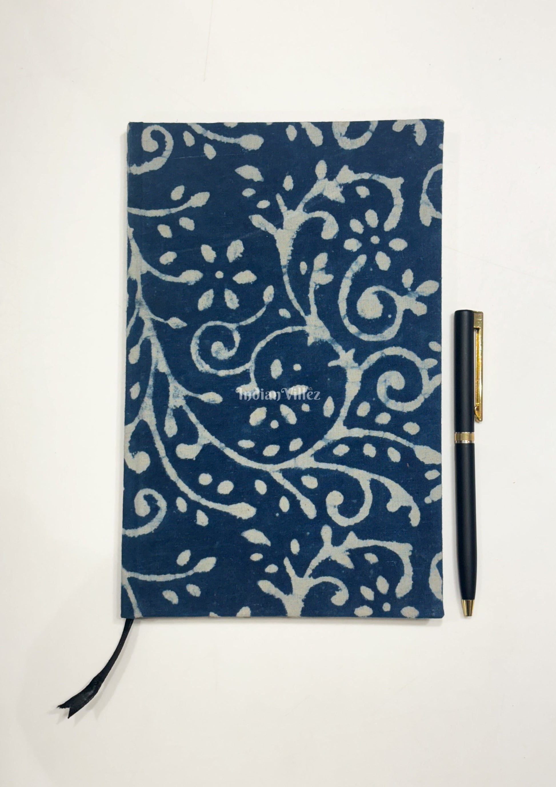 Blue Hand Block-Print Handmade Woven Cotton Fabric Cover Diary