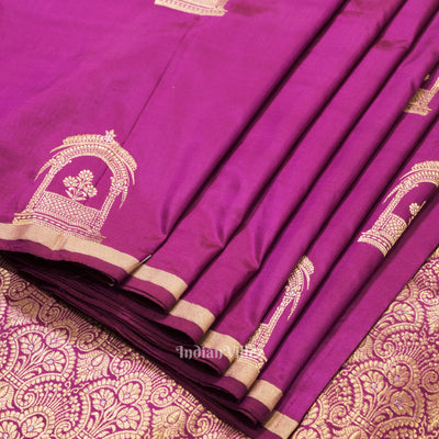 Purple DualTone Pure Banarasi Katan Silk Saree