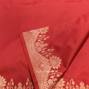 Red Designer Pure Banarasi Katan Silk Saree