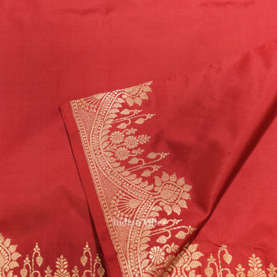 Red Designer Pure Banarasi Katan Silk Saree
