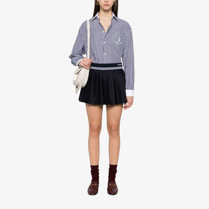 SPORTY & RICH | ABIGAIL WOOL PLEATED SKIRT { NAVY
