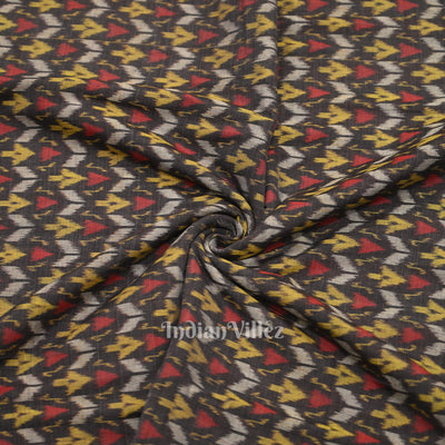 Multi Color Arrows Motif Sambalpuri Odisha Ikat Cotton Fabric