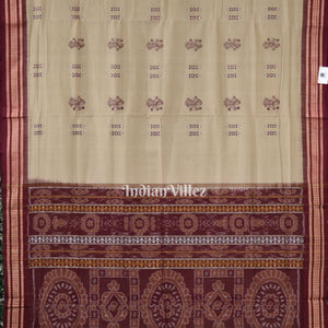 Camel Brown Odisha Ikat Sambalpuri Pure Cotton Saree