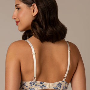 Trendy Plunge Padded Non-Wired Cotton Bra - Floral Print