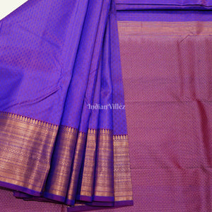 Blue Dual Tone Pure Kanjivaram Silk Saree