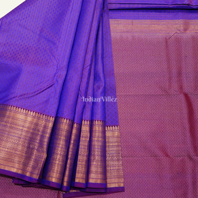 Blue Dual Tone Pure Kanjivaram Silk Saree