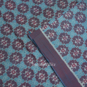 Blue Butterfly Theme  Sambalpuri Odisha Ikat Cotton Fabric
