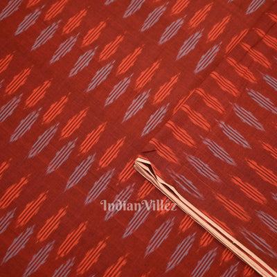 Maroon Pochampally Ikat Cotton Fabric