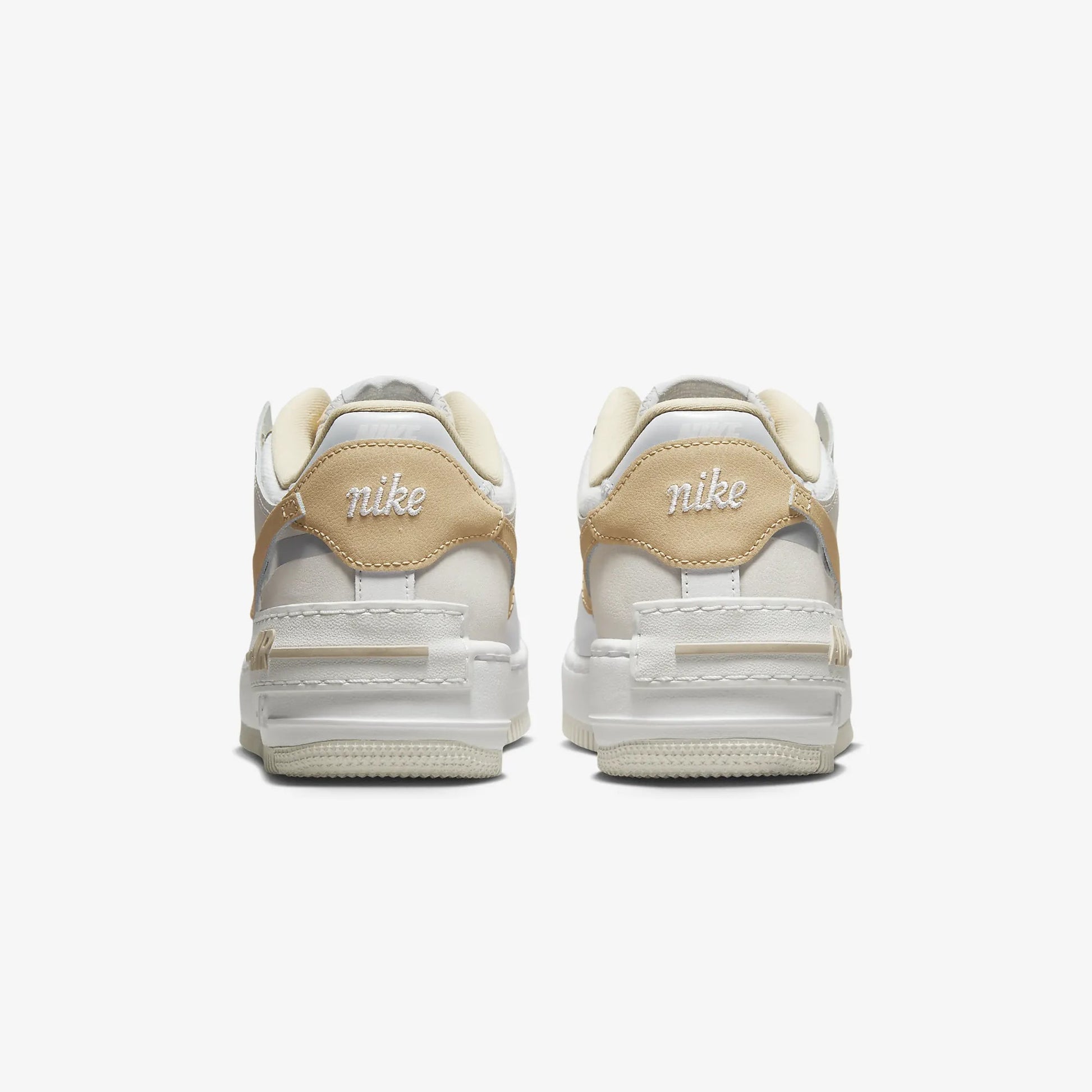 Nike | AIR FORCE 1 SHADOW  { SUMMIT WHITE/SESAME-WOLF GREY