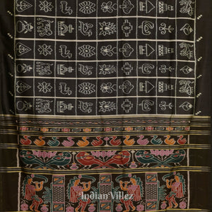 Black Grey Nabakothi Contemporary Silk Saree