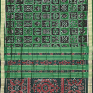 Green Black Nabakothi Odisha Ikat Sambalpuri Silk Saree